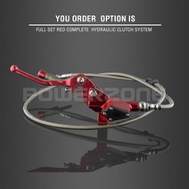 유압리프트 Powerzone 유압 클러치 1200mm 레버 마스터 실린더 125-250cc 수직 엔진 오프로드 바이크 오토, 02 Red Hydraulic Kit