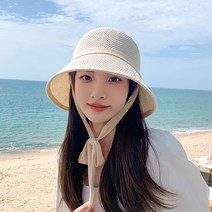 글램냥이 넓은챙 밀짚모자 여름 버킷햇