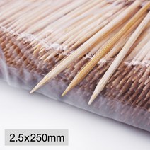 [KO] 2.5mm x 25cm 닭꼬치 바베큐 요리용 대나무꼬지 1박스 20000개, [KO] 대나무꼬지 2.5x25cm 1박스