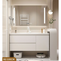 남쪽나무 세면대 세트 (스마트거울) 벽걸이세면대 이케아세면대 욕실세면대 세트 세면대 세면기, 1개, 90CM