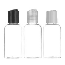 프레스캡 30ml 50ml 60ml 75ml 80ml 100ml 똑딱이캡 공병 화장품, 50ml투명 타원형 검정캡