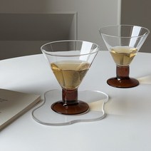 홈카페고블렛잔 에끌라브라운 이색집들이선물커피잔 레트로유리컵