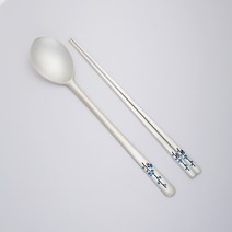 [한국도자기리빙] 칠보 매화 은수저 1벌 남성여성용(80% 25돈) 무료예단포장, 여성용, 옵션선택
