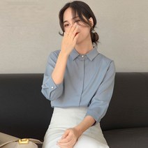 여성 정장셔츠 루즈핏 7부소매 블라우스 남방 오피스룩SFW