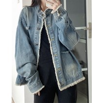 실제 가격 그라디언트 랩 데님 재킷 여성의 봄과 가을 느슨한 작업복 재킷 탑