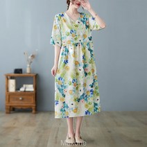 Makone여자 롱 빅 사이즈 캐주얼 루즈핏 원피스ffds1697a