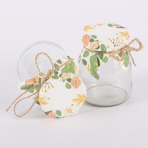 입구밀봉 포장지 푸딩한봉 종이 꿀병 소가죽지 창의적 병뚜껑 택배 선물포장 병, 실버 004-11X 11cm 50장