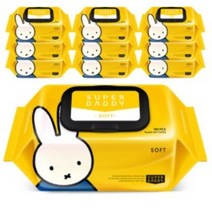 슈퍼대디 미피 소프트 유아물티슈 캡형, 100매, 15팩