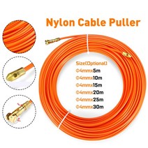 선통대 요비선 손통기 3mm 5m 40m 길이 내구성 검은 색 유리 섬유 전기 가이드 장치 케이블 푸시 풀러 덕트 로더 테이프 와이어 파이프 천공기, 15m