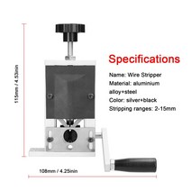 폐전선 탈피기 피복제거기 전선 까는기계 수동 와이어 스트리퍼 도구 케이블 필링 기계 핸드 크랭크 포함 2 15mm 와이어용 전기 드릴과 함께 사용, 33890