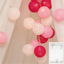 코튼볼 조명 무드등 USB LED 스트링 라이트 걸이 장식 가든 파티 야외 장식, 01 1m 10leds, 01 battery Pink warm