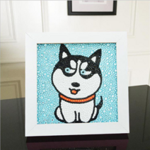 오꿈 보석십자수키트 액자형 DIY 큐빅비즈 세트, 14 허스키 (15cm) AT046