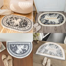 반달 반원 현고나문 출입문 배스 매트 러그 카페트