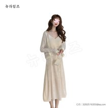 끈나시 원피스 모던 브이넥 벨벳 롱 스커트 뉴타임즈 C11 V654X329