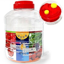 홀스파워 PET 페트 과실주통 담금주 원형 투명 + 마스킹테이프, 1개, 22L