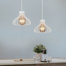 루미아르떼 포트니 2등 펜던트, 포트니 2등 펜던트 화이트 + LED 눈꽃 원형 전구