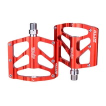 ZTTO JT05 1 쌍 자전거 플랫 페달 방수 방진 자체 윤활 24 변경 가능한 스파이크 페달 사이클 부품 액세서리, 빨간색