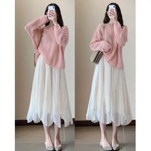 밤나무쥐들백합 화이트 스커트의 미니멀한 감촉의 샤스커트 가겨울 선