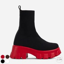 도오빠 여성 앵클 부츠 4CM 통굽 삭스부츠 숏 부티 경량 여자앵클부츠