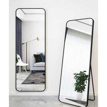 전신 거울 드레싱 플로어 미러 홈 벽 침실 메이크업 입체 피팅, 40x150 블랙