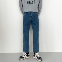 도코모드 / +5cm 라인 핀턱 퍼펙트 데님팬츠 (3112)