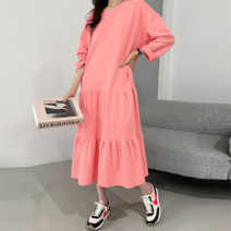 NewCare 여성 캉캉원피스 쭈리 긴팔 롱원피스 오버핏 빅사이즈