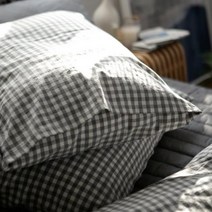 [바보사랑] 프로방스 워싱체크 베개커버