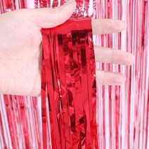 와우파티코리아 파티 은박커튼 5p, 레드