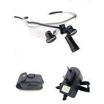 고급 루페 확대경 루빼 조명 헤드 루뻬 휴대용 돋보기, EU plug, 2.5X with PD 64mm, Silver frame