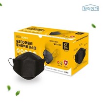 기타 바보사랑[천하지엘씨]숨코 3D 데일리 황사 마스크 특대형 KF94 블랙 50매 벌크, 대형플러스