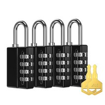 자물쇠 4 개 다이얼 숫자 암호 잠금 조합 가방 수하물 코드 여행 안전 도난 방지 Cijfersloten, [01] 4pcs