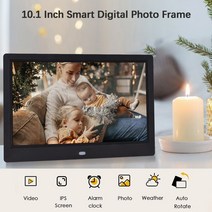 Andoer-10.1 인치 디지털 사진 프레임 1280x800 IPS 스크린 데스크탑 전자 앨범 원격 제어 가족 친구 선물, 02 미국 플러그