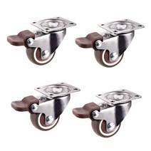 K1KA 125152 인치 캐스터 세트 일반 베어링 고무 바퀴 가구 이동 침묵 부드러운 회전 캐스터 트롤리 8 종류, 01 주황색_02 2