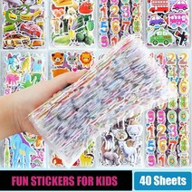 40 시트 어린이 3D 스티커 유아 푹신한 scrapbooking 다양한 팩 글 머리 기호 저널 장난감, [02] For Girl
