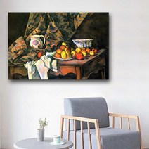 아란아트 폴 세잔 명화액자 풍수에 좋은 사과 정물화 그림, 05.사과와 복숭아가 있는 정물