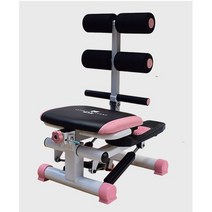 메인워크 멀티 스텝퍼 복부운동 윗몸 일으키기 헬스머신 피트니스 다이어트 실내홈트 무소음 간편수납, 핑크 스텝퍼+튜빙밴드