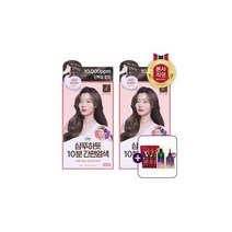 LG 생활건강 엘라스틴 샴푸하듯 10분 간편염색 80g x 2개 짙은갈색 + 트리트먼트 7ml 3개 증정