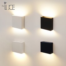 LED 모던 사각 방수 벽등 실내 실외 거실 간접 조명 벽조명 직부등, 블랙 10W(1등형)