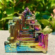 BISMUTH 비스무트 천연 석 크리스탈 광 금속 무지개 광물 표본 레이키 치유, 1.80100g