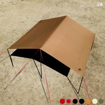 캠핑 홀리데이 국산 300D 블랙코팅 대형 렉타 타프, 레드 흰띠 + 스킨 수납가방