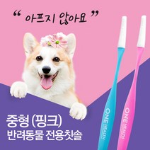 원헬스 강아지칫솔 애견 양치 강아지 이빨관리 치석제거 칫솔, 02. 원헬스 반려동물 칫솔(중형-핑크)
