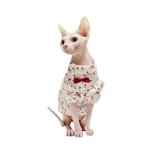 스핑크스 고양이 옷 여름 얇은 면화 사나이 셔츠 새끼 의류 데본 코니스 수도원, WHITE+XXXL