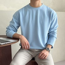 제타22 무지 오버핏 리버플 스판 라운드 트임 긴팔 티셔츠 [1125]