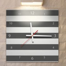 아트박스/꾸밈 ph231-스트라이프_인테리어벽시계, 사각형/그레이