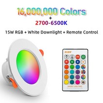 LED Downlight WiFi Tuya 스마트 라이프 디밍 블루투스 램프 10W 15W RGB 변경 차가운 빛 Alexa Google 홈으로 작동, [01] 15W White light