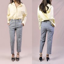 글렌체크 스판 슬랙스 슬림핏 여자바지 (자체생산 당일배송)