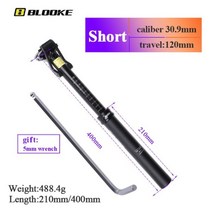 자전거 포스트 시트 부품 호환 BLooke 리프트 30.9mm 31.6mm tija dropper 안장 충격 흡수 조정 가능한 댐핑 산악, 30.9mm Short model