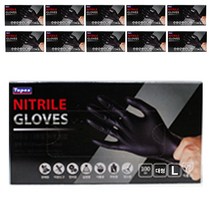 테이팩스 다용도 니트릴장갑 블랙 대, 10개, 100개입, 대(L)