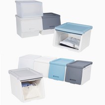 오픈도어리빙박스 펠리컨박스 수납박스 슬라이딩 다용도 멀티 옷 소품 정리함 플라스틱 수납함, 쿨그레이, 슬림형 대형
