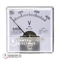 SY-60 AC 300V 아날로그 메타 배전반 교류 전압계 지시 전기계기 Volt Meter V메타삼영전기, 1개